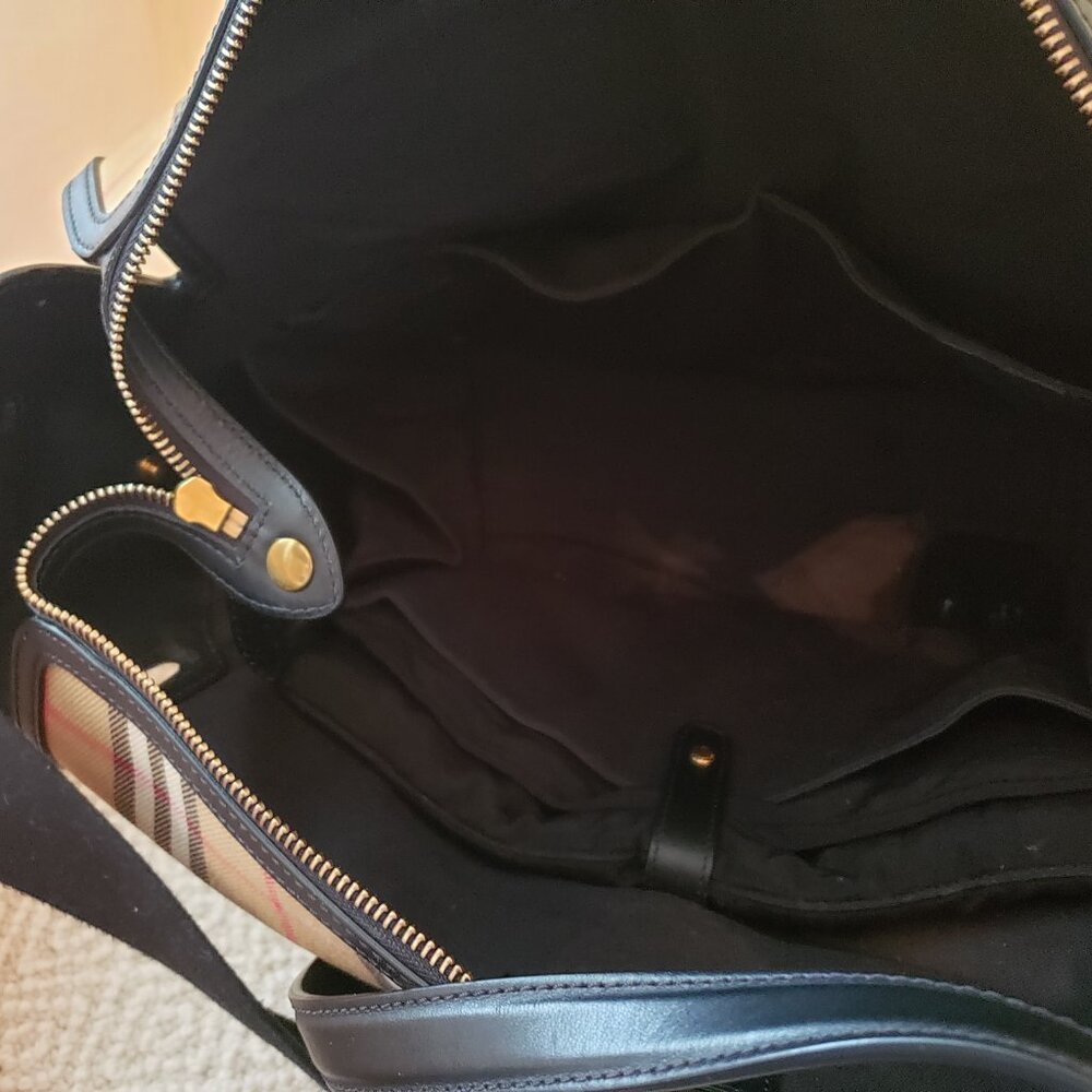 BURBERRY Diaper Tote Bag with Calf Grain Leather & Gold Trim - Picture 6 of 8